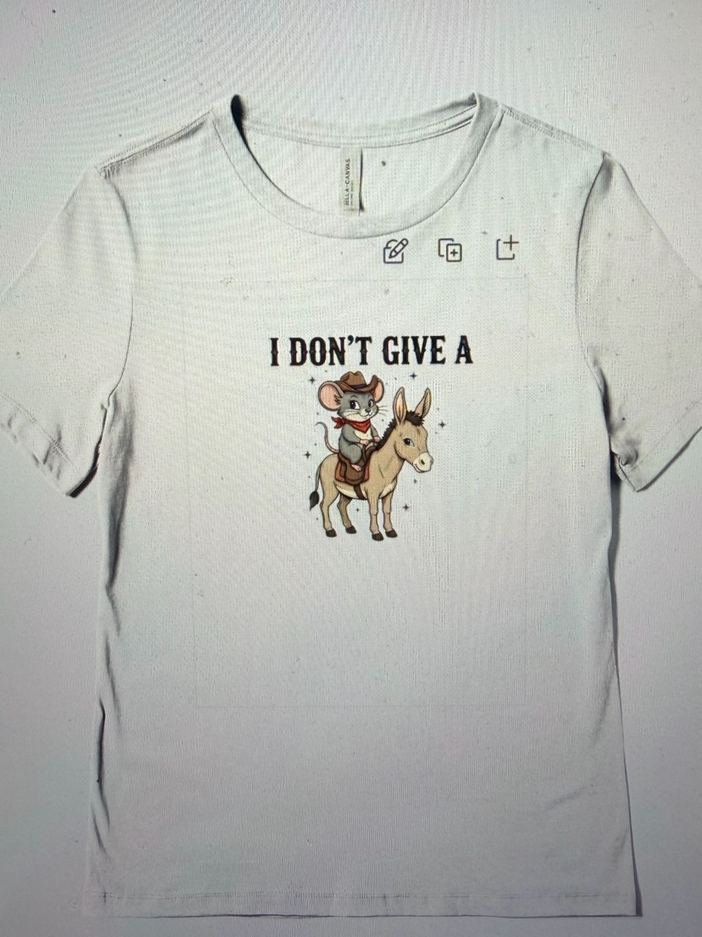 White Graphic Tee - 'I Don't Give A' Rats on Donkey